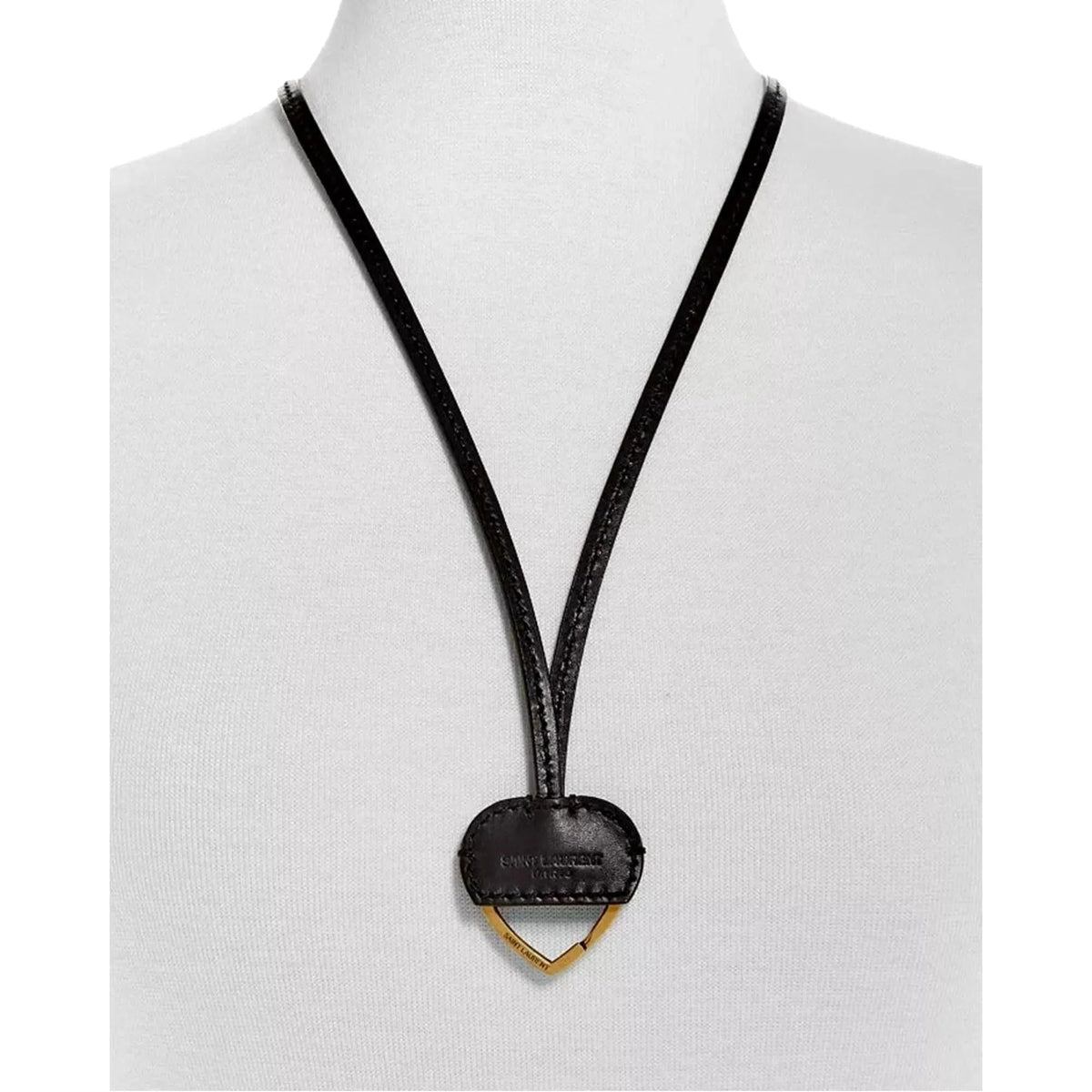 Saint Laurent Black Patent Leather Heart Keyring Necklace - Jewelry - Clayton's Online Store