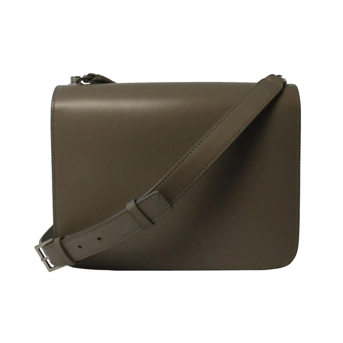 Saint Laurent Carre Taupe Ultra Soft Calf Leather Shoulder Bag - Handbags - Clayton's Online Store