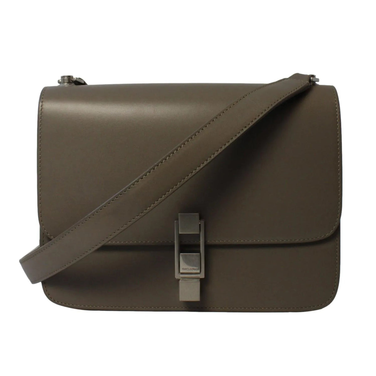 Saint Laurent Carre Taupe Ultra Soft Calf Leather Shoulder Bag - Handbags - Clayton's Online Store