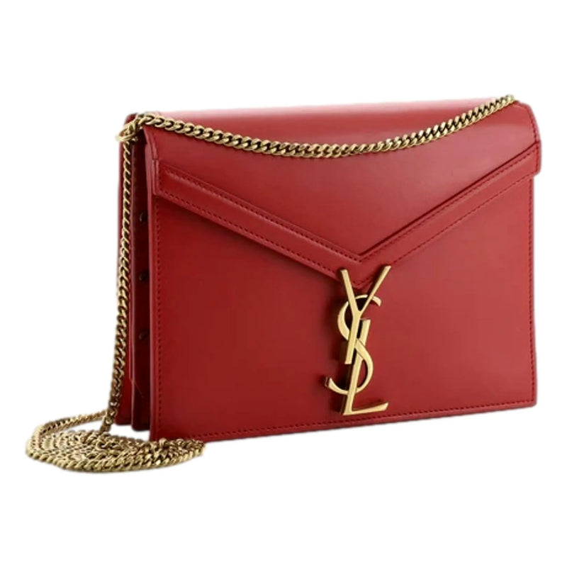 Saint Laurent Cassandra Red Leather Medium Shoulder Bag - Handbags - Clayton's Online Store