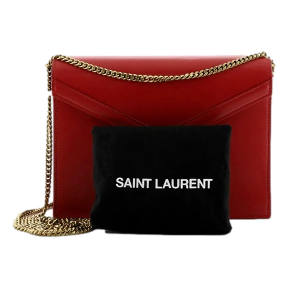 Saint Laurent Cassandra Red Leather Medium Shoulder Bag - Handbags - Clayton's Online Store