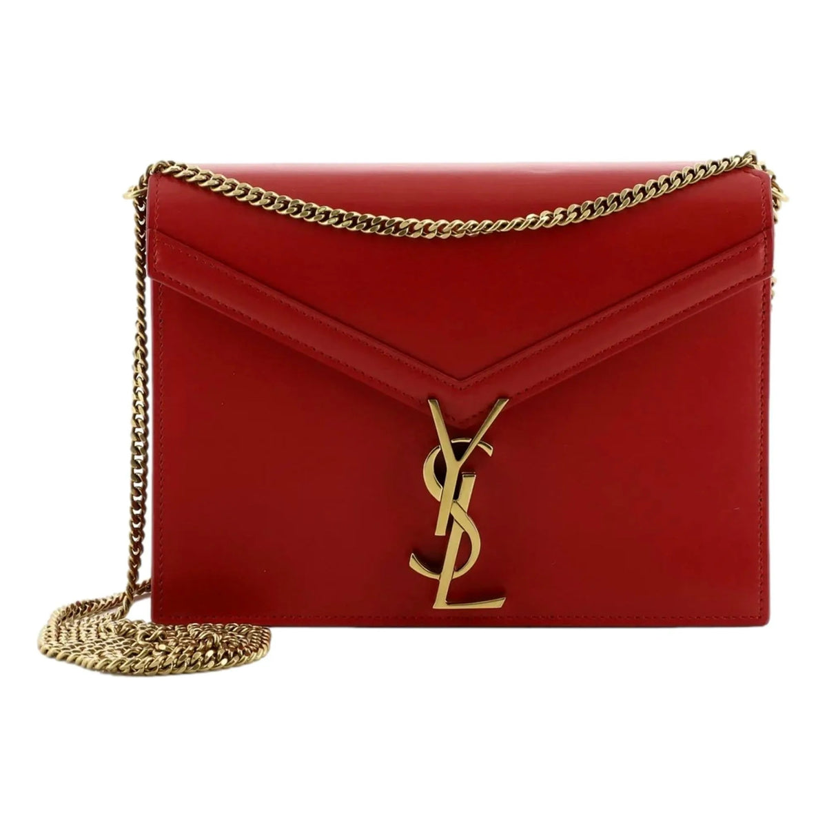 Saint Laurent Cassandra Red Leather Medium Shoulder Bag - Handbags - Clayton's Online Store