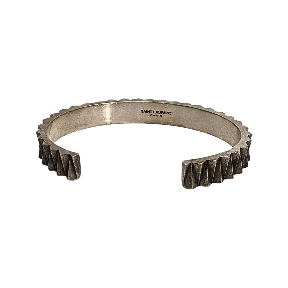 Saint Laurent Gear Silver Gunmetal Bracelet Large