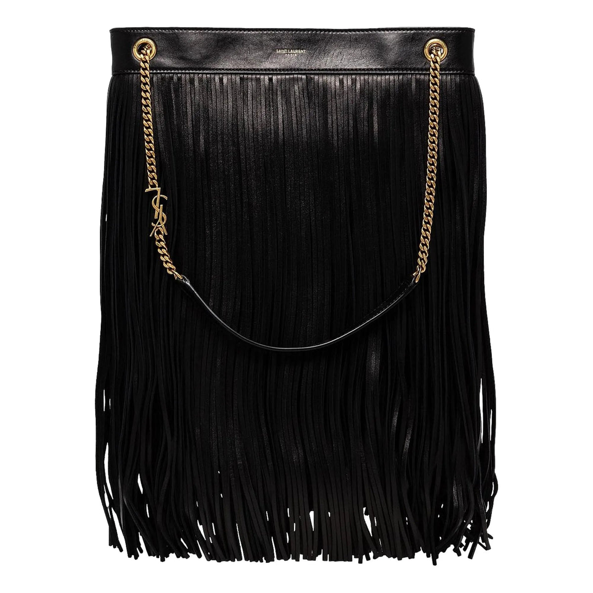 Saint Laurent Grace Black Tassel Leather Hobo Shoulder Bag - Handbags - Clayton's Online Store