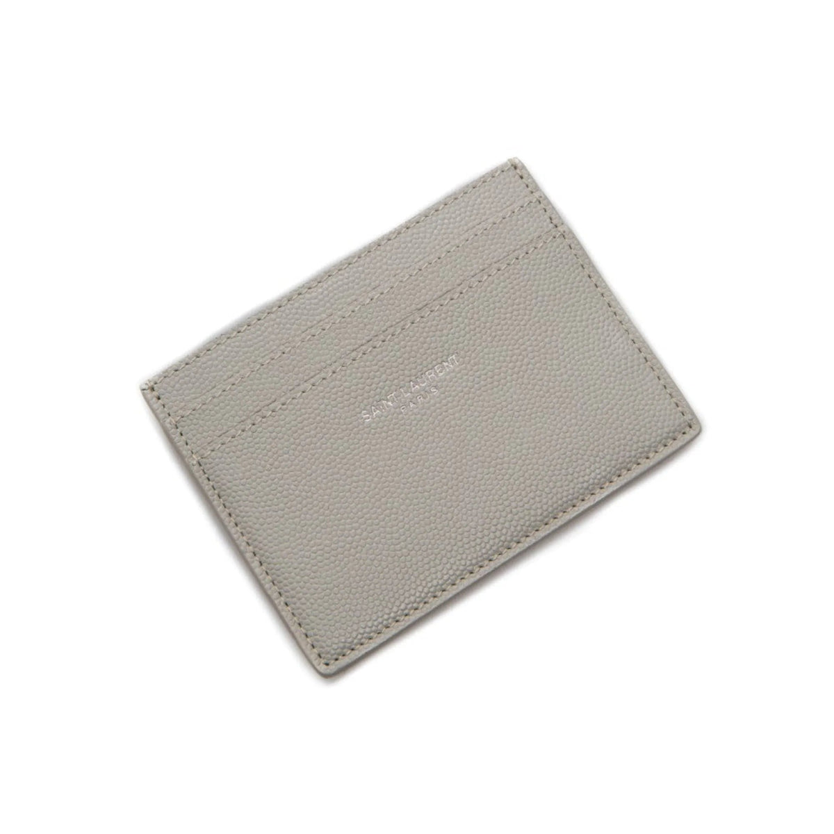 Saint Laurent Grey Grain de Poudre Leather Credit Card Case Wallet - Wallets - Clayton's Online Store