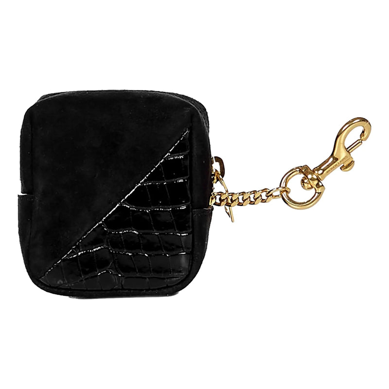 Saint Laurent Jamie YSL Keyring Cube Black Crocodile Print Leather - Handbags - Clayton's Online Store