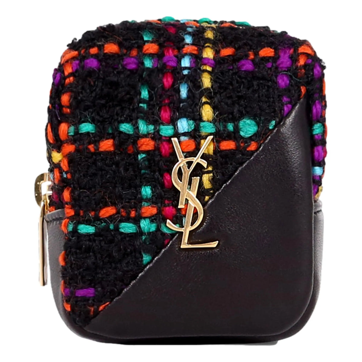 Saint Laurent Jamie YSL Keyring Cube Multicolor Black Leather