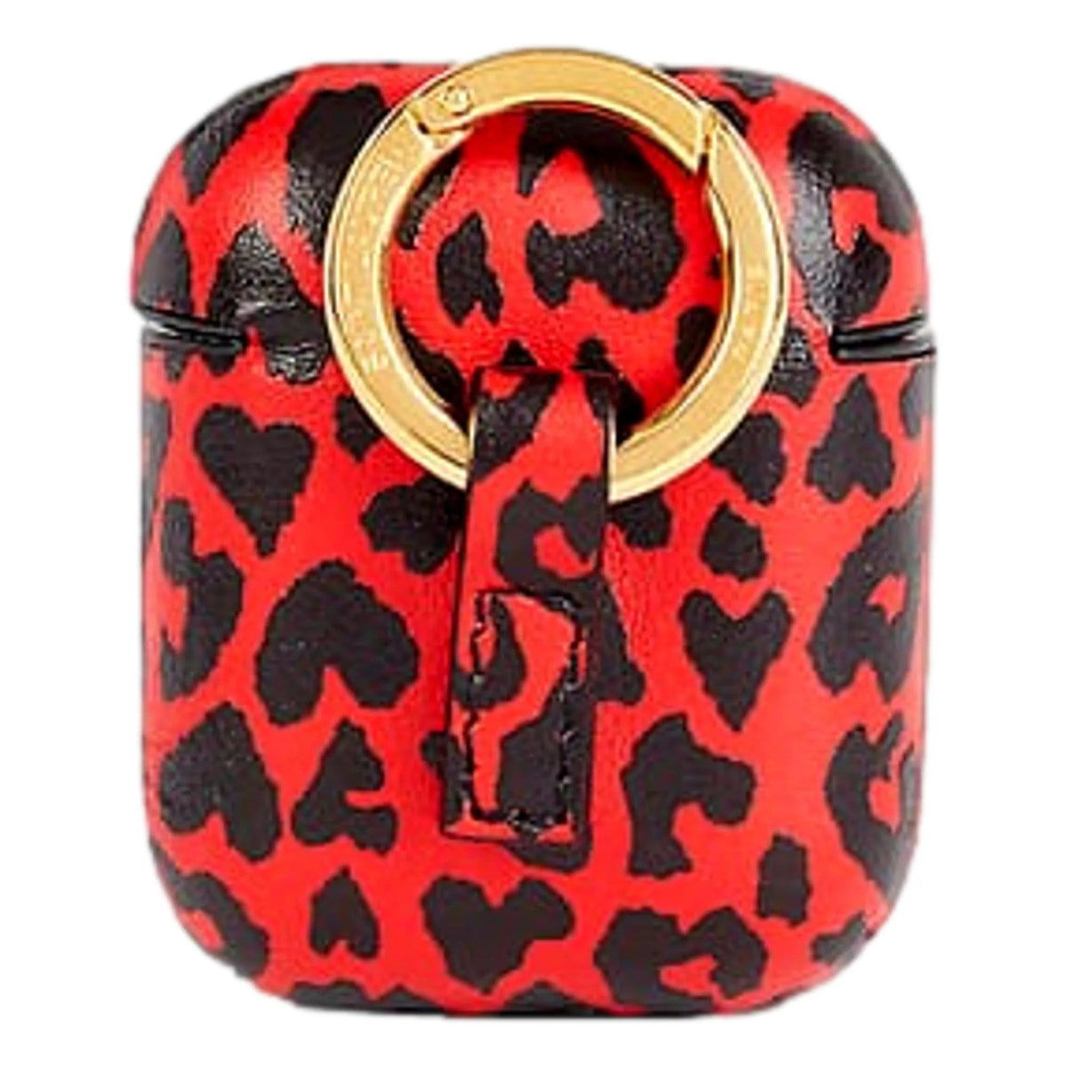 Saint Laurent Leopard Print Black and Red Leather Airpods Case - Keychains - Clayton's Online Store