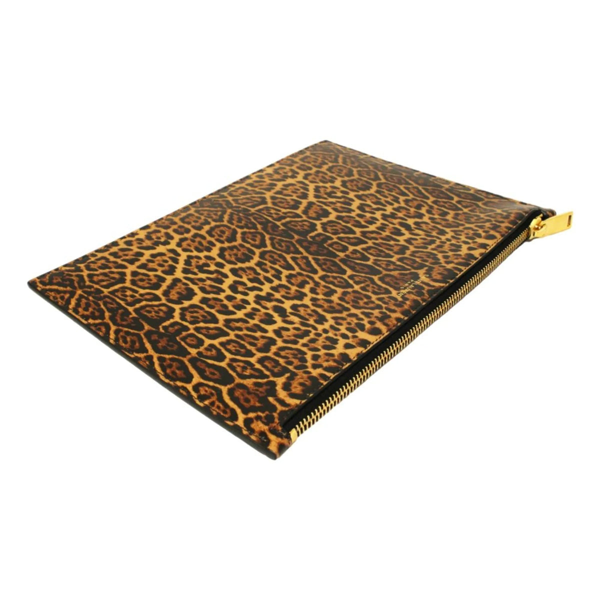 Saint Laurent Leopard Printed Calfskin Leather Medium Pouch - Handbags - Clayton's Online Store