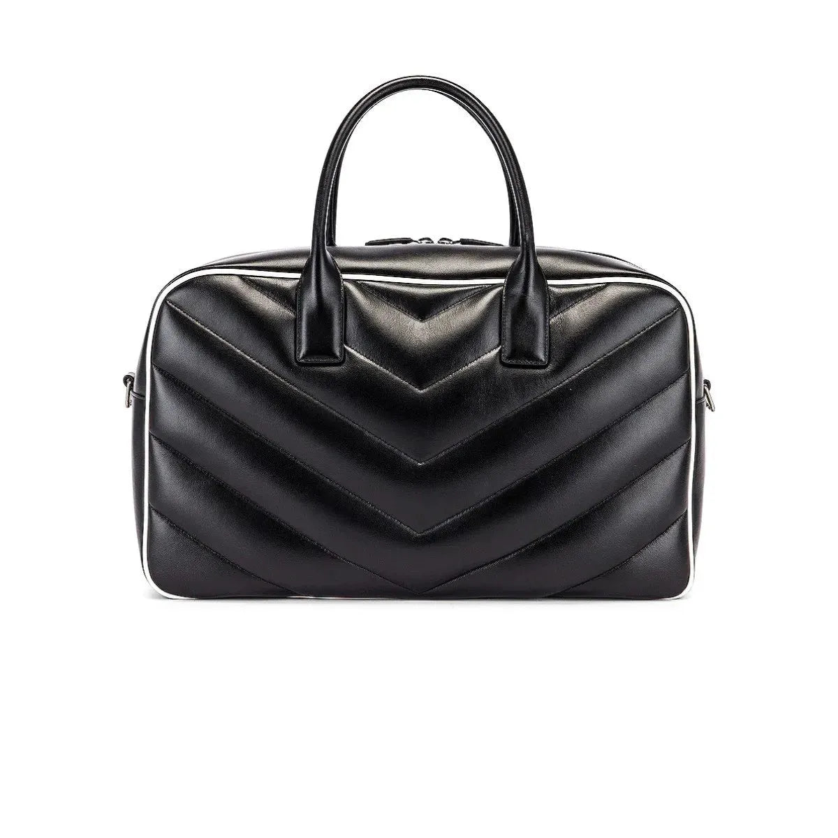 Saint Laurent Miles Logo Black Calf Leather Duffel Bowling Bag - Handbags - Clayton's Online Store