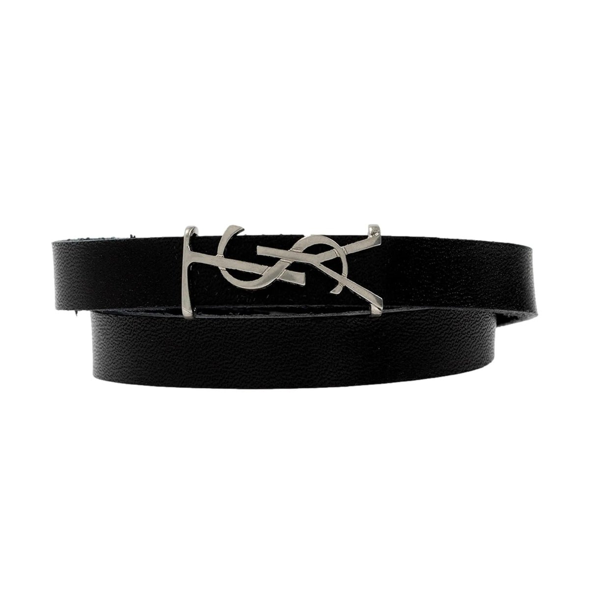 Saint Laurent Monogram Black Leather Bracelet - Jewelry - Clayton's Online Store