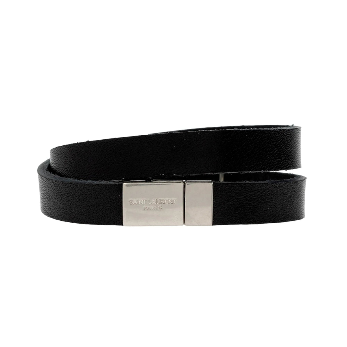 Saint Laurent Monogram Black Leather Bracelet - Jewelry - Clayton's Online Store