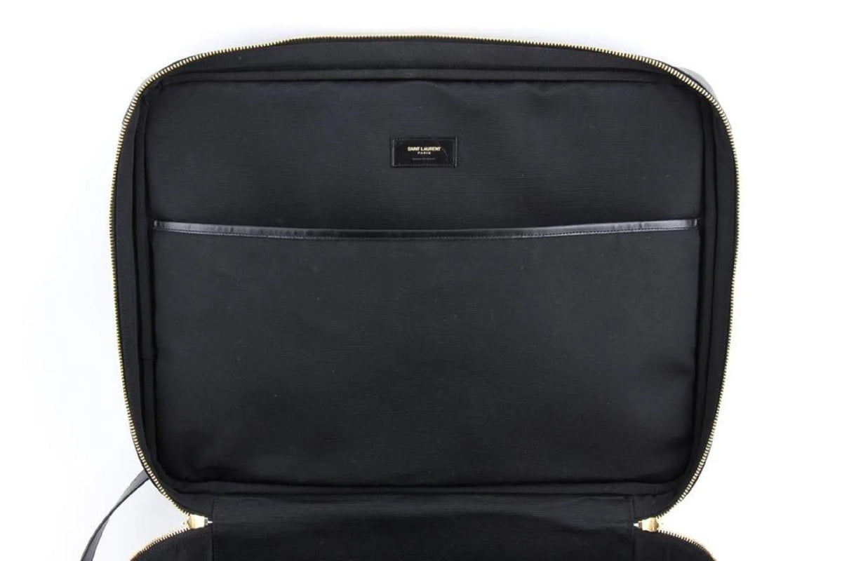 Saint Laurent Monogram Large Luggage Case Bag Dark Brown Coated Canvas - Handbags - Clayton's Online Store