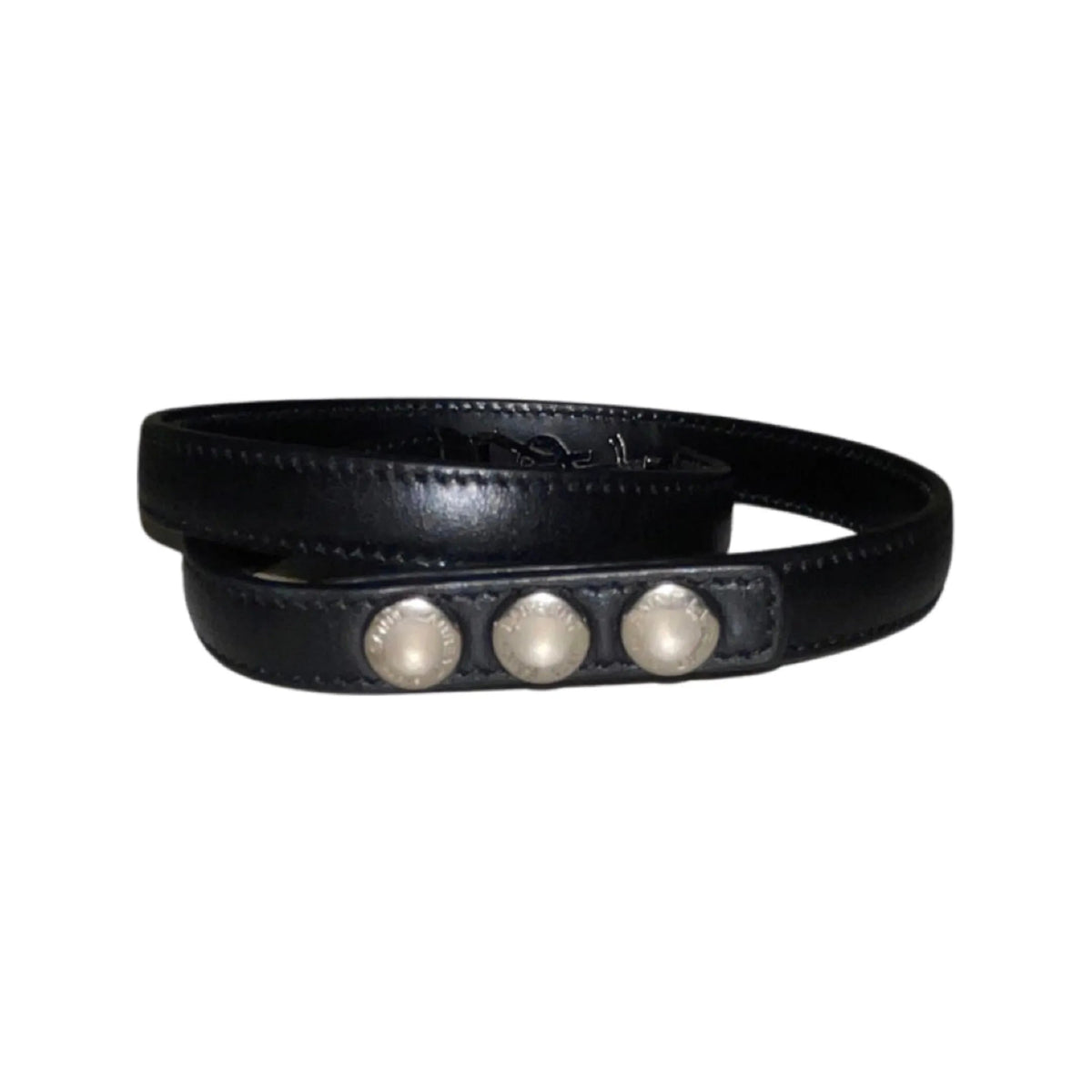 Saint Laurent Monogram Logo Black Leather Wrap Snap Bracelet - Jewelry - Clayton's Online Store