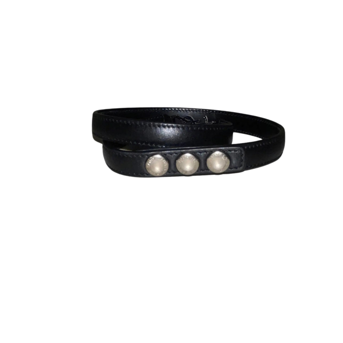 Saint Laurent Monogram Logo Black Leather Wrap Snap Bracelet - Jewelry - Clayton's Online Store