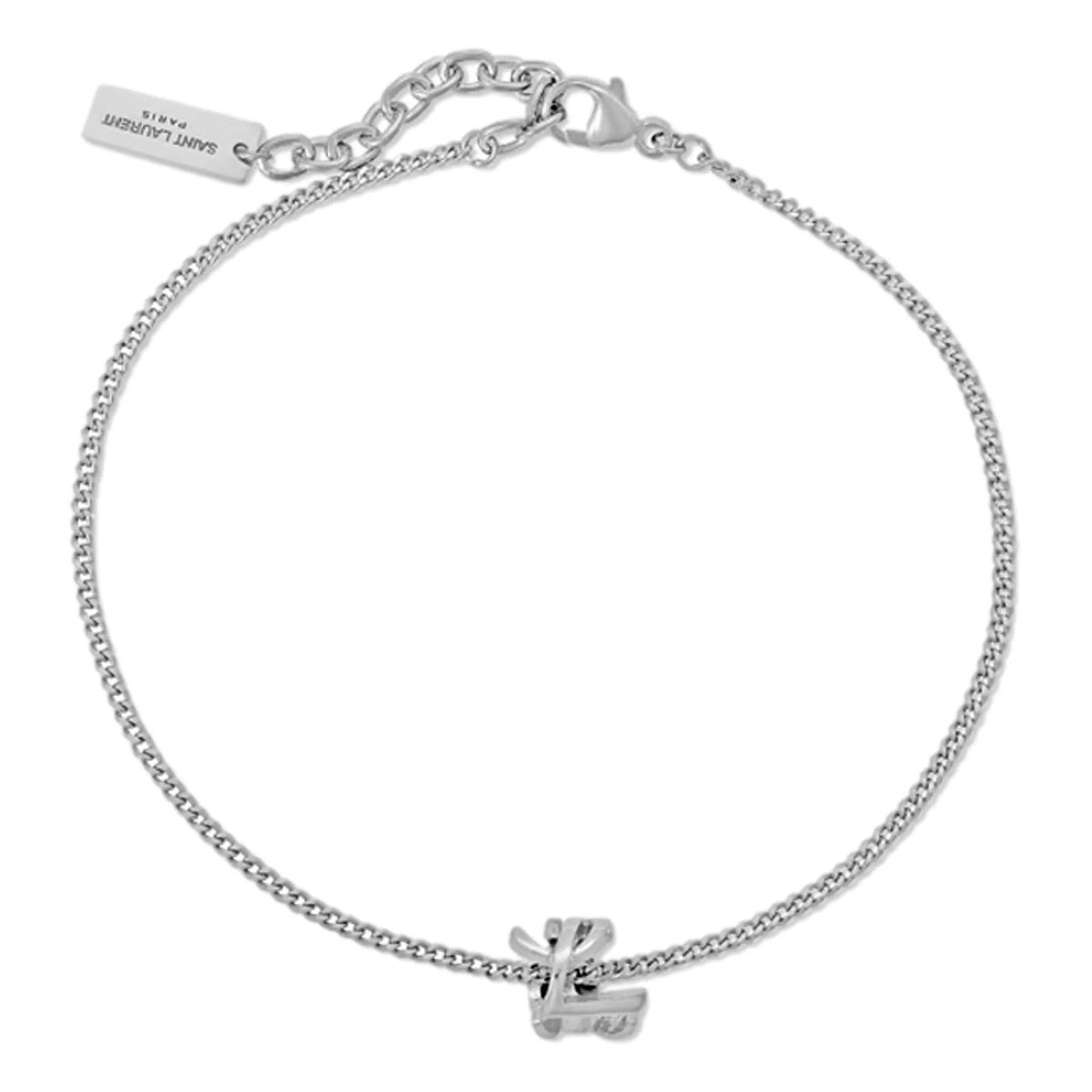 Saint Laurent Monogram Twist Silver Metal Chain Bracelet - Jewelry - Clayton's Online Store