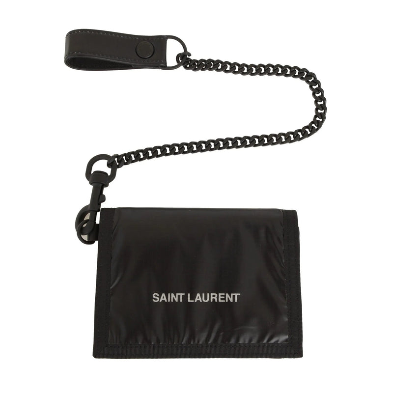 Saint Laurent Nuxx Black Nylon Chain Trifold Wallet - Wallets - Clayton's Online Store