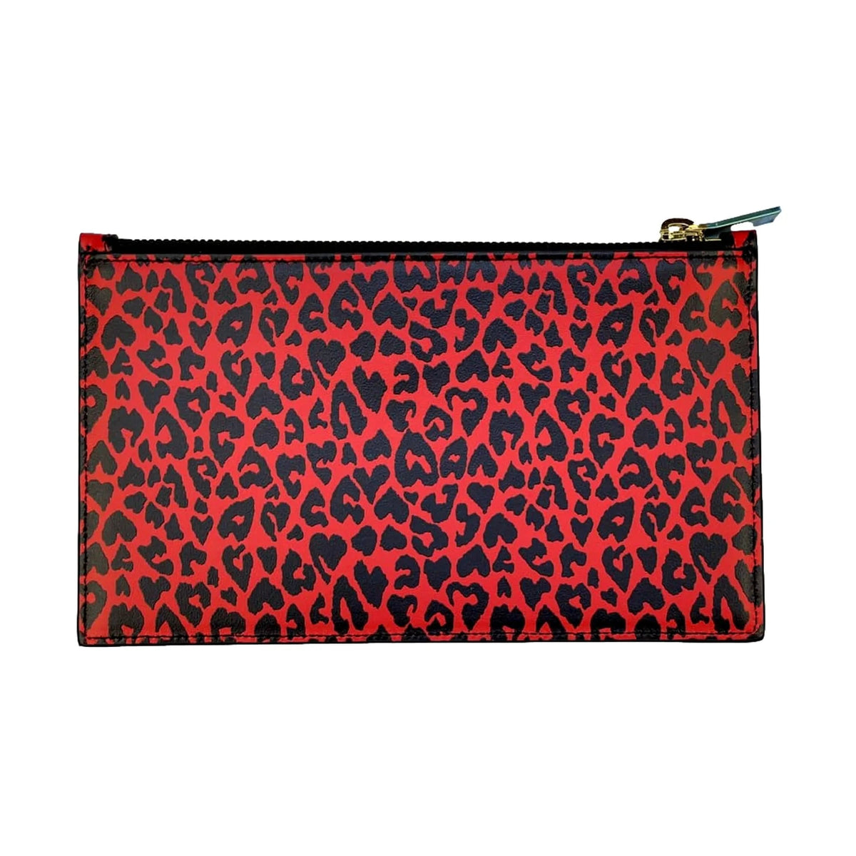 Saint Laurent Rouge Leopard Printed Calfskin Leather Medium Pouch - Wallets - Clayton's Online Store