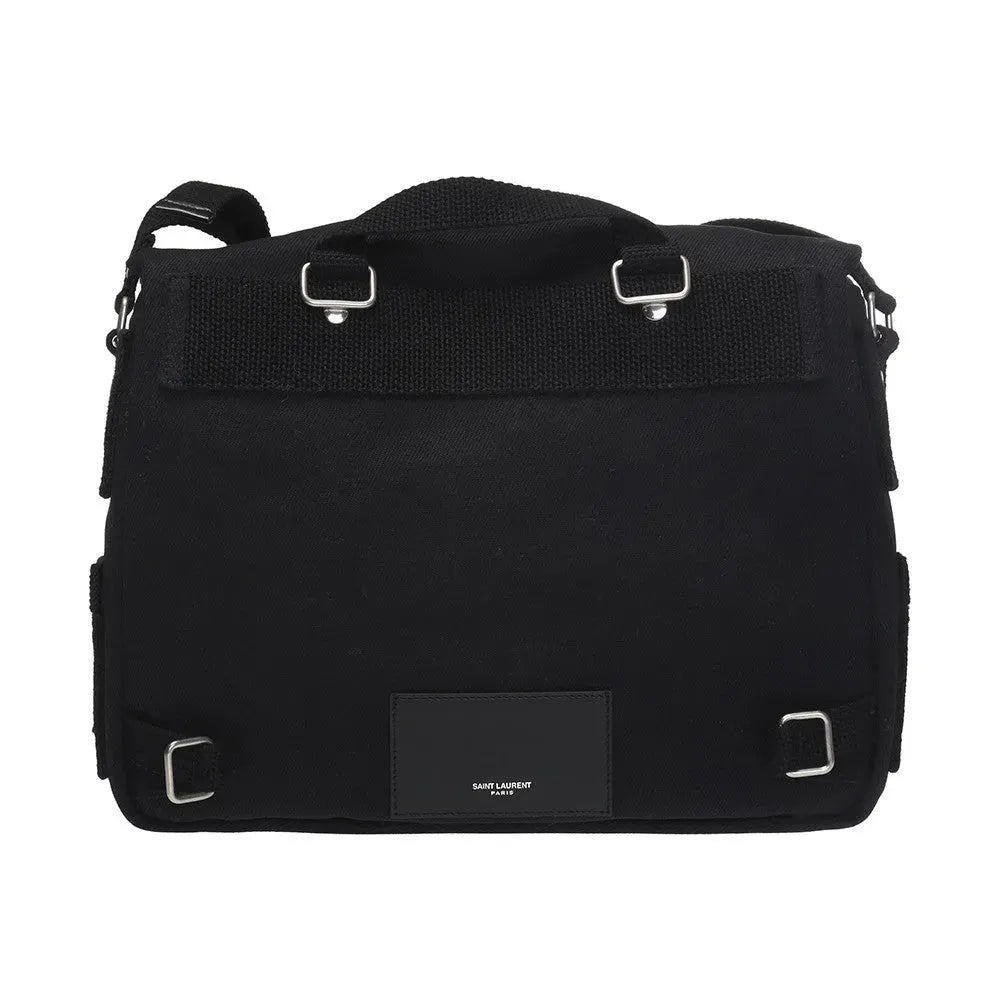 Saint Laurent Sac Army Black Canvas Messenger Bag - Handbags - Clayton's Online Store