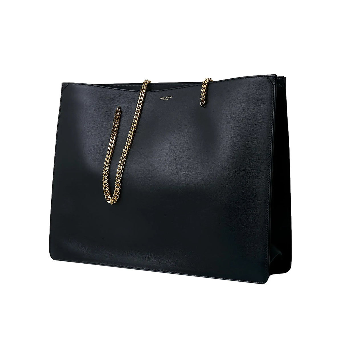 Saint Laurent Siena Ultra Lux Black Calf Leather Chain Shoulder Tote Bag - Handbags - Clayton's Online Store