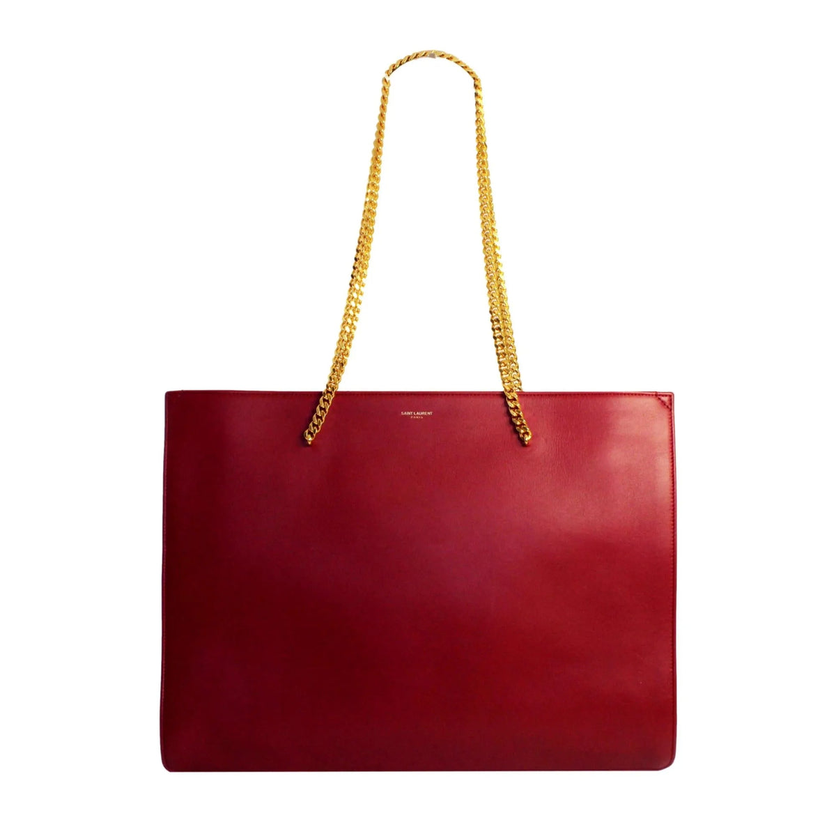 Saint Laurent Siena Ultra Lux Red Calf Leather Chain Shoulder Tote Bag - Handbags - Clayton's Online Store