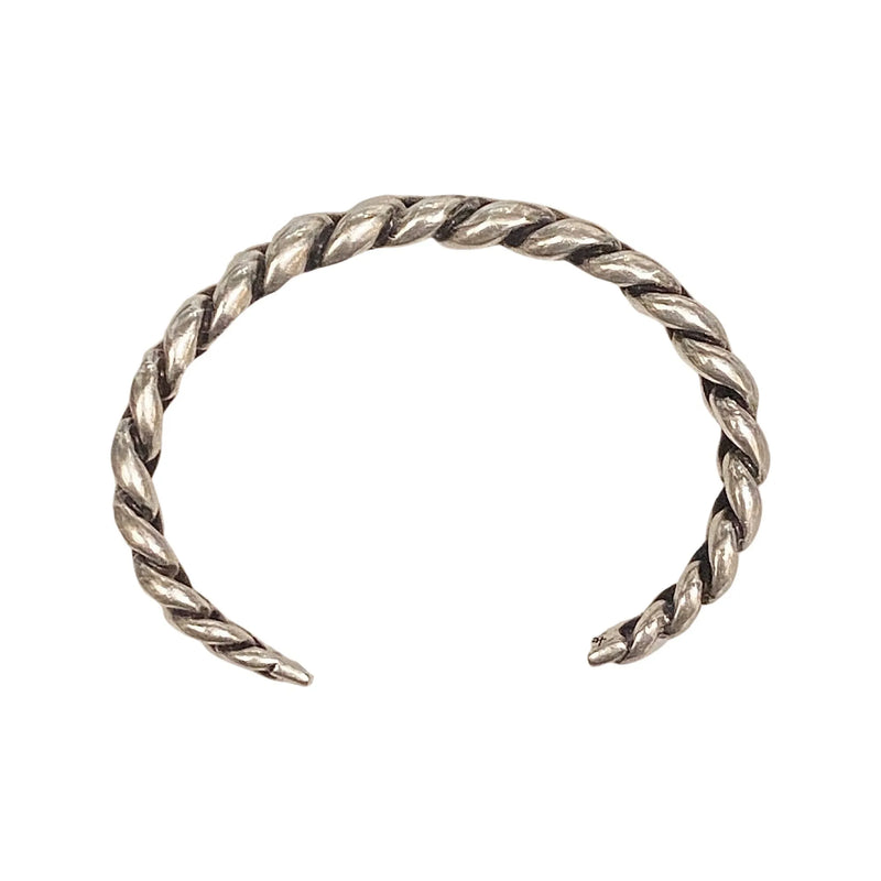 Saint Laurent Silver Gunmetal Chain Link Cuff Bracelet