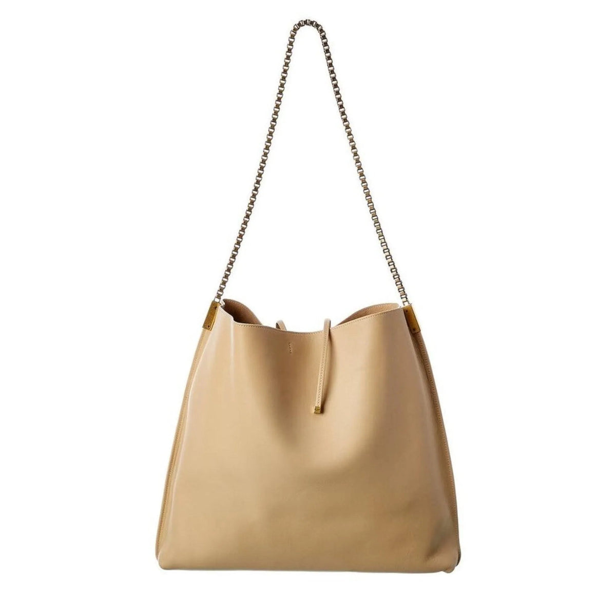 Saint Laurent Suzanne Beige Calfskin Leather Chain Hobo Bag - Handbags - Clayton's Online Store