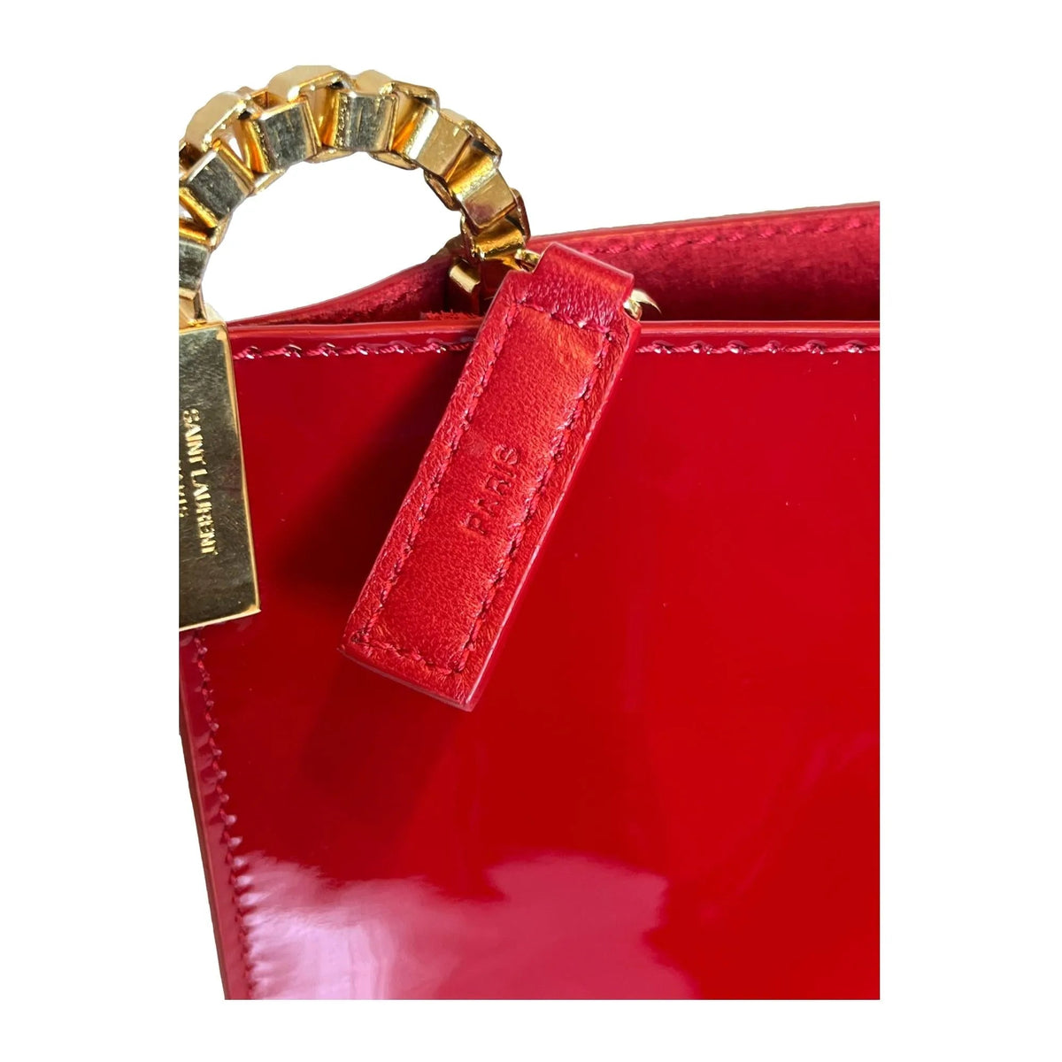 Saint Laurent Suzanne Red Patent Leather Small Chain Hobo Bag - Handbags - Clayton's Online Store