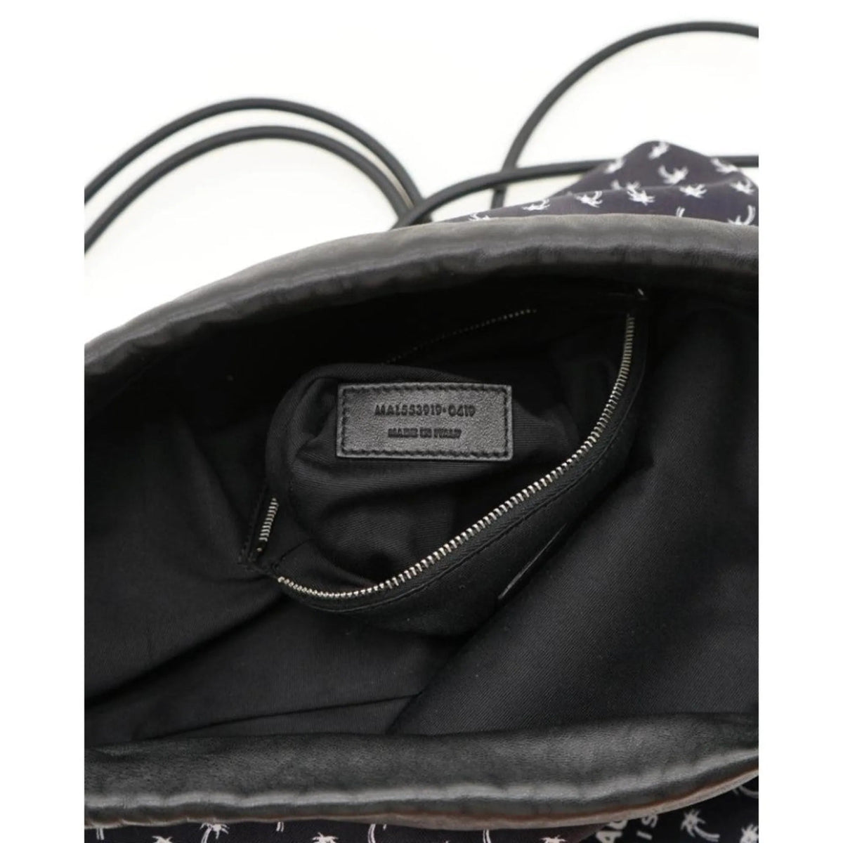 Saint Laurent Teddy Black Canvas Palm Drawstring Backpack - Handbags - Clayton's Online Store