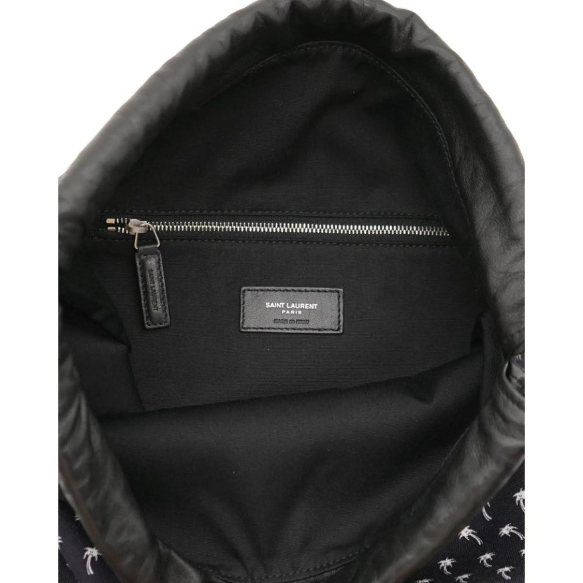 Saint Laurent Teddy Black Canvas Palm Drawstring Backpack - Handbags - Clayton's Online Store