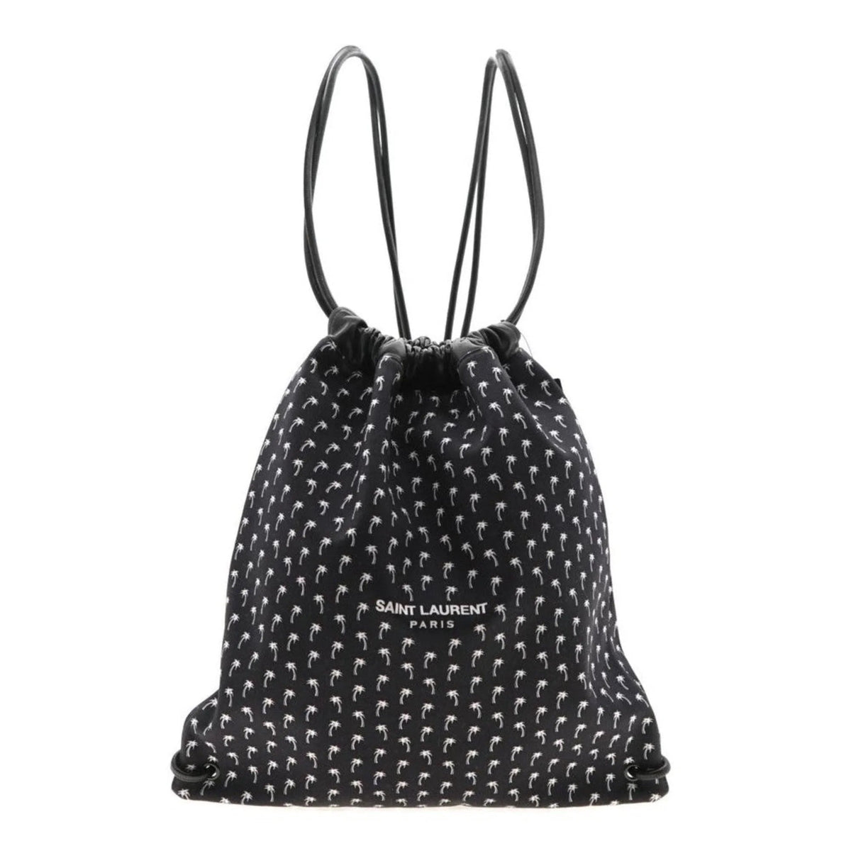 Saint Laurent Teddy Black Canvas Palm Drawstring Backpack - Handbags - Clayton's Online Store