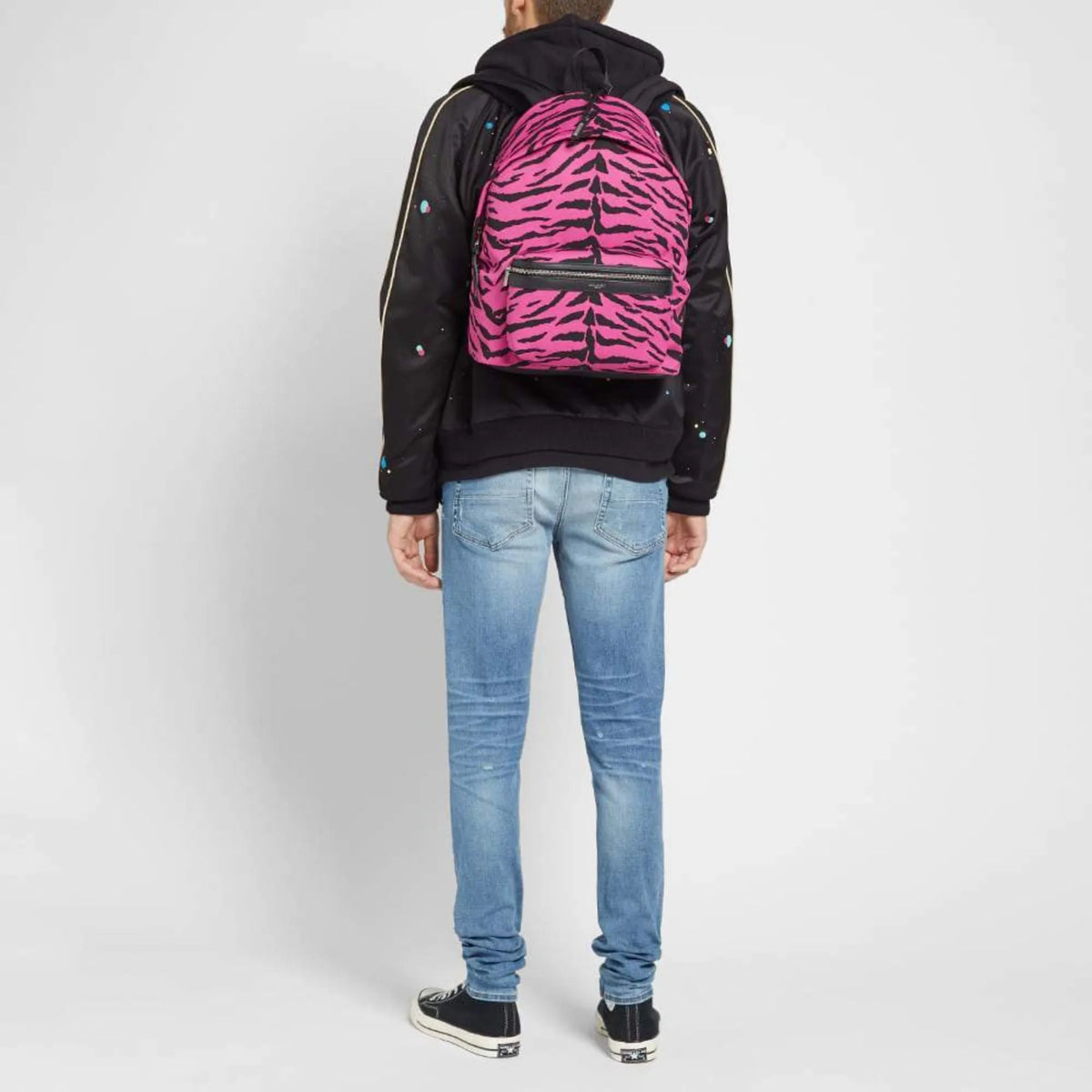 Saint Laurent Unisex Pink Zebra City Backpack