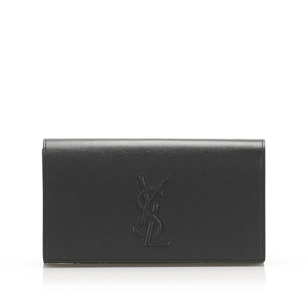 Saint Laurent YSL Belle de Jour Leather Black Large Clutch Bag - Handbags - Clayton's Online Store