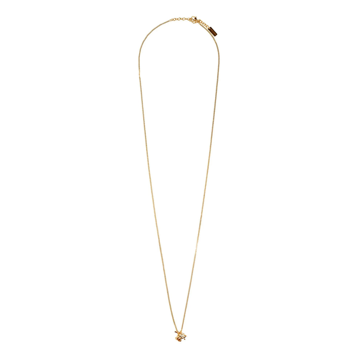 Saint Laurent YSL Logo Long Opyum Twist Necklace Gold