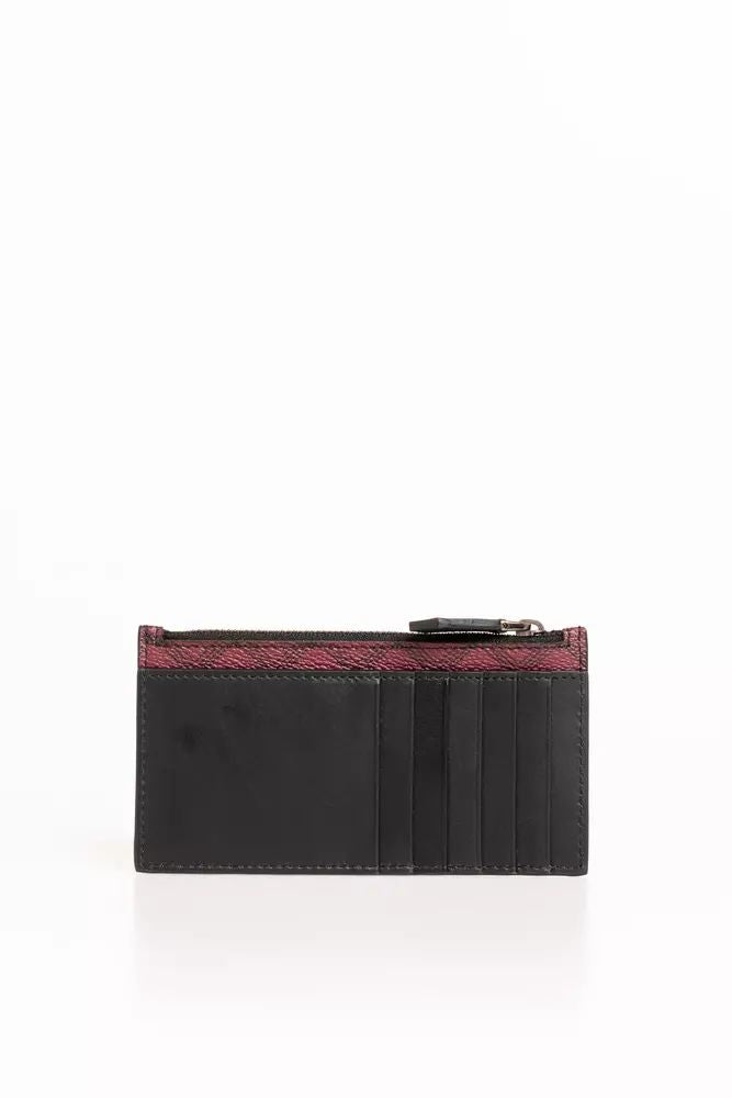 Trussardi Elegant Geometric Leather Card Holder