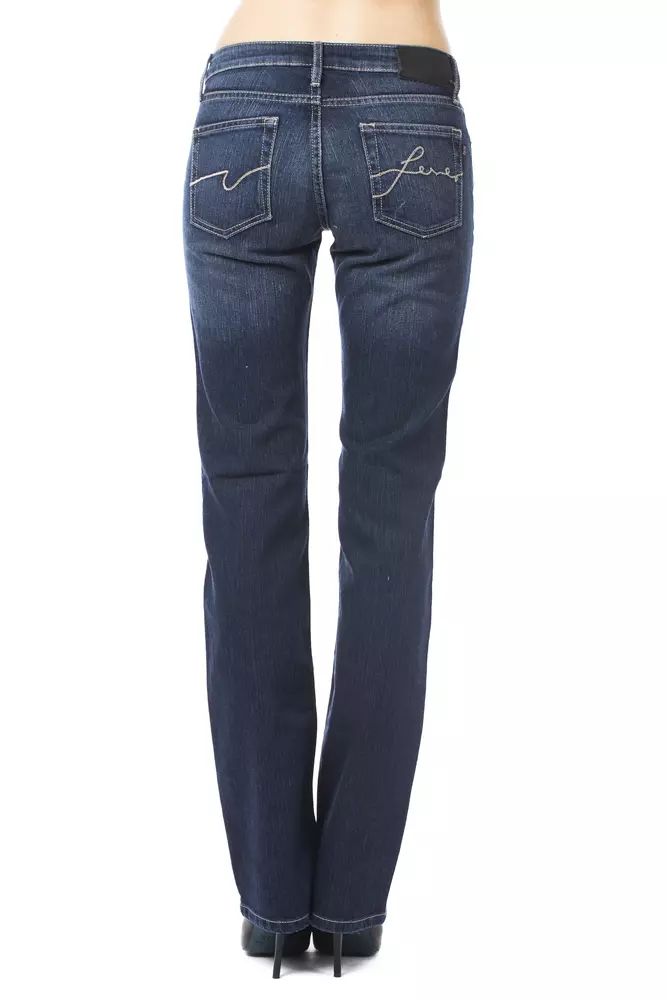 Ungaro Fever Chic Regular Fit Blue Jeans with Logo Detail