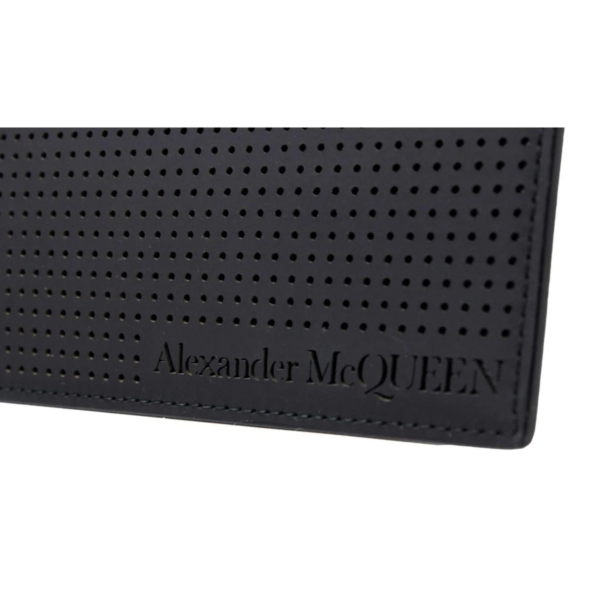 The Alexander McQueen Black Leather Perforated Flat Pouch - Handbags - Clayton's Online Store