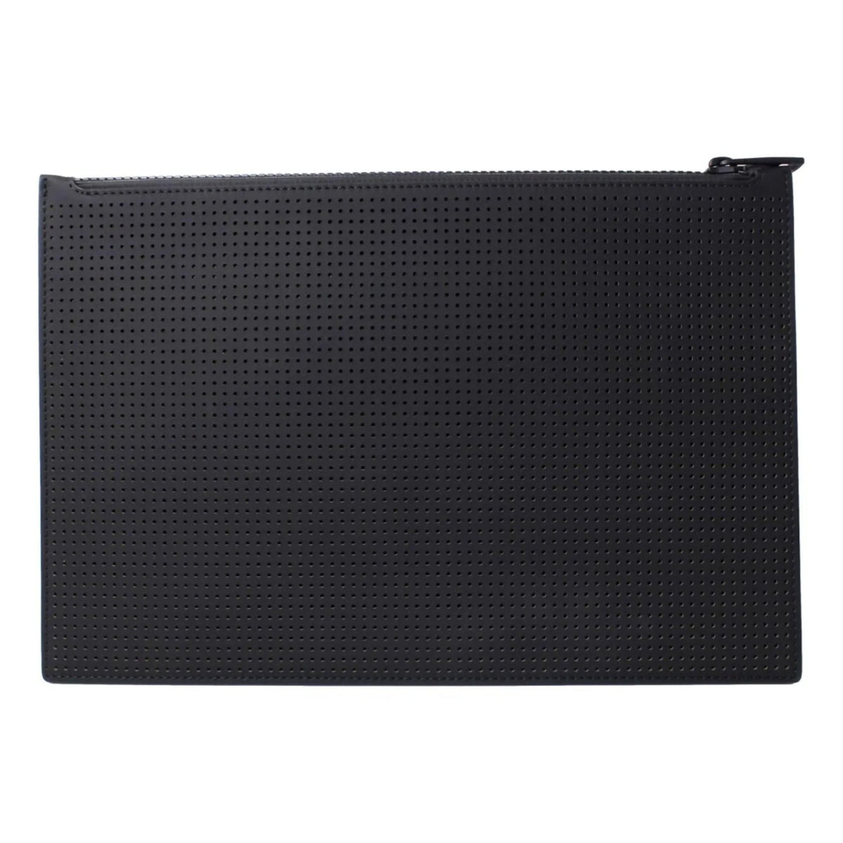 The Alexander McQueen Black Leather Perforated Flat Pouch - Handbags - Clayton's Online Store