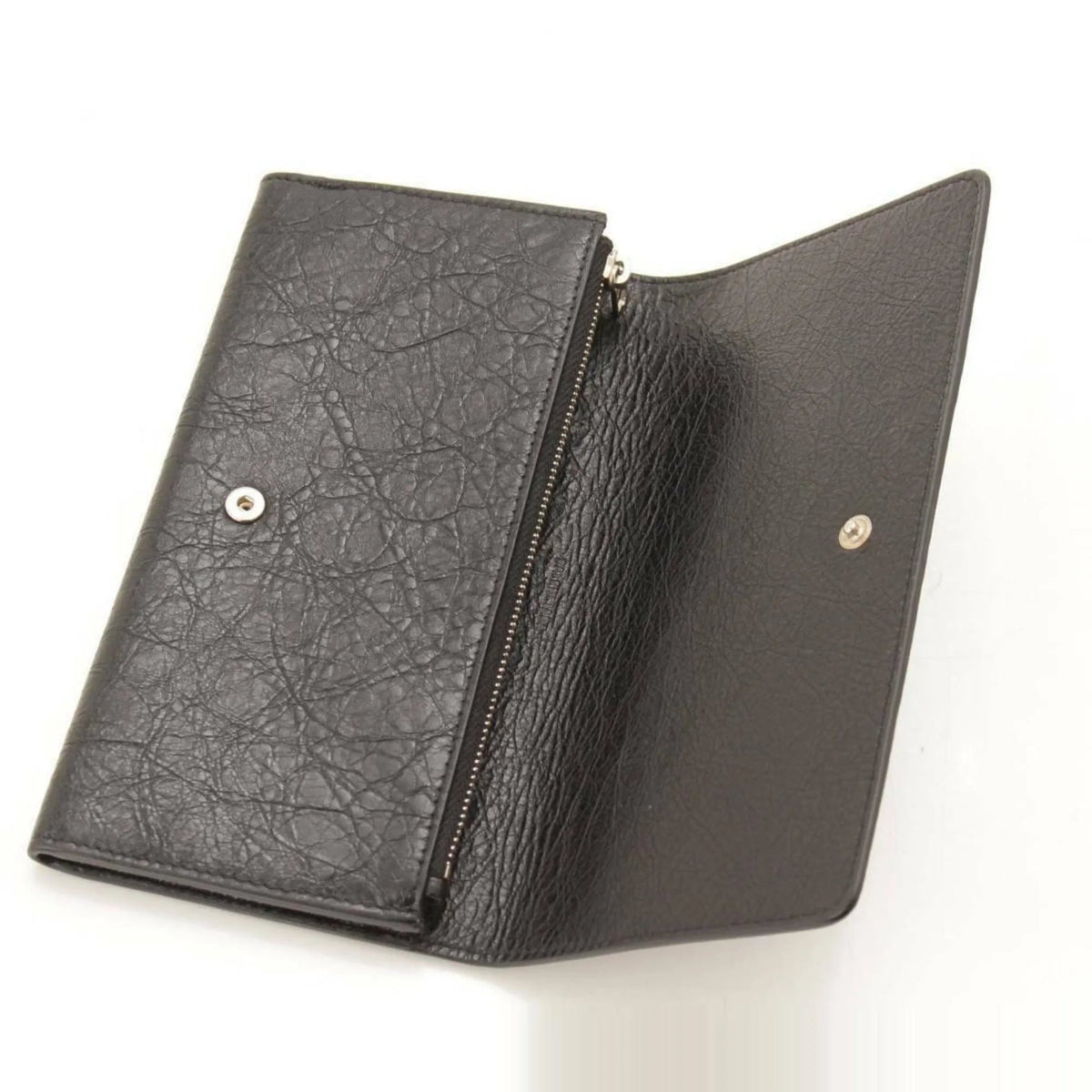 The Balenciaga Antracite Grey Arena Leather Long Wallet - Wallets - Clayton's Online Store