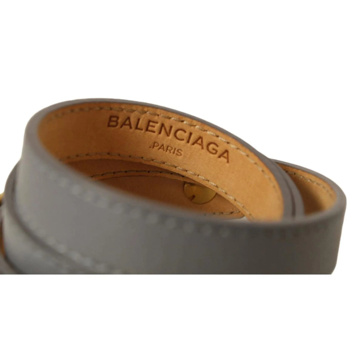 The Balenciaga Arena Bleu Acier Shiny Goat M Leather Wrap Bracelet - Jewelry - Clayton's Online Store