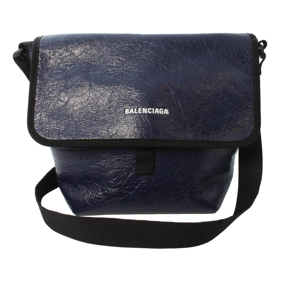 The Balenciaga Arena Blue Lambskin Leather Flap Messenger Bag - Handbags - Clayton's Online Store