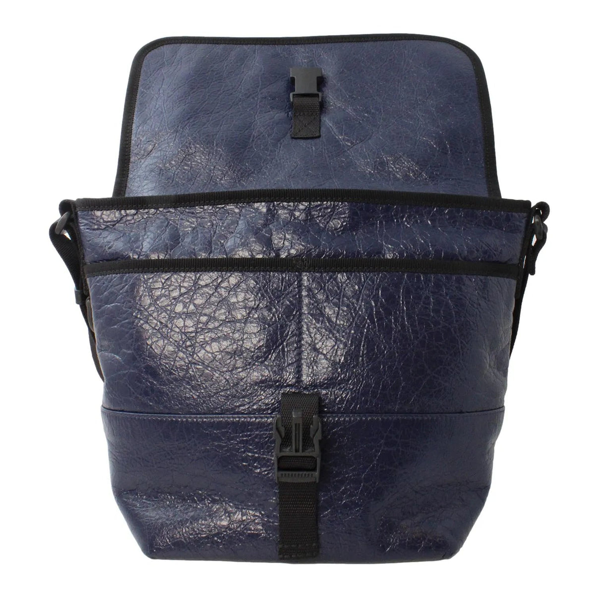 The Balenciaga Arena Blue Lambskin Leather Flap Messenger Bag - Handbags - Clayton's Online Store