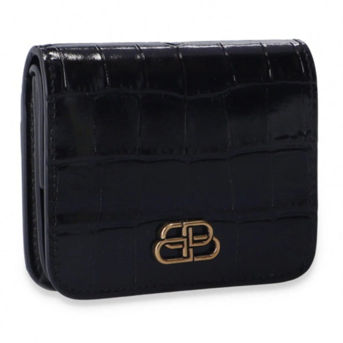 The Balenciaga Black Calf Leather Crocodile Embossed Wallet - Wallets - Clayton's Online Store