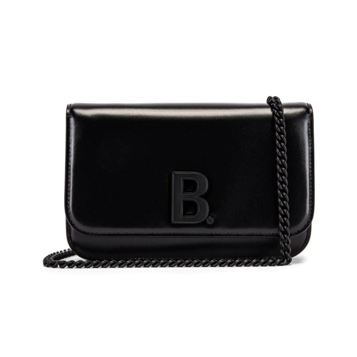 The Balenciaga Black Shiny Calfskin Leather Chain Wallet Shoulder Bag - Handbags - Clayton's Online Store