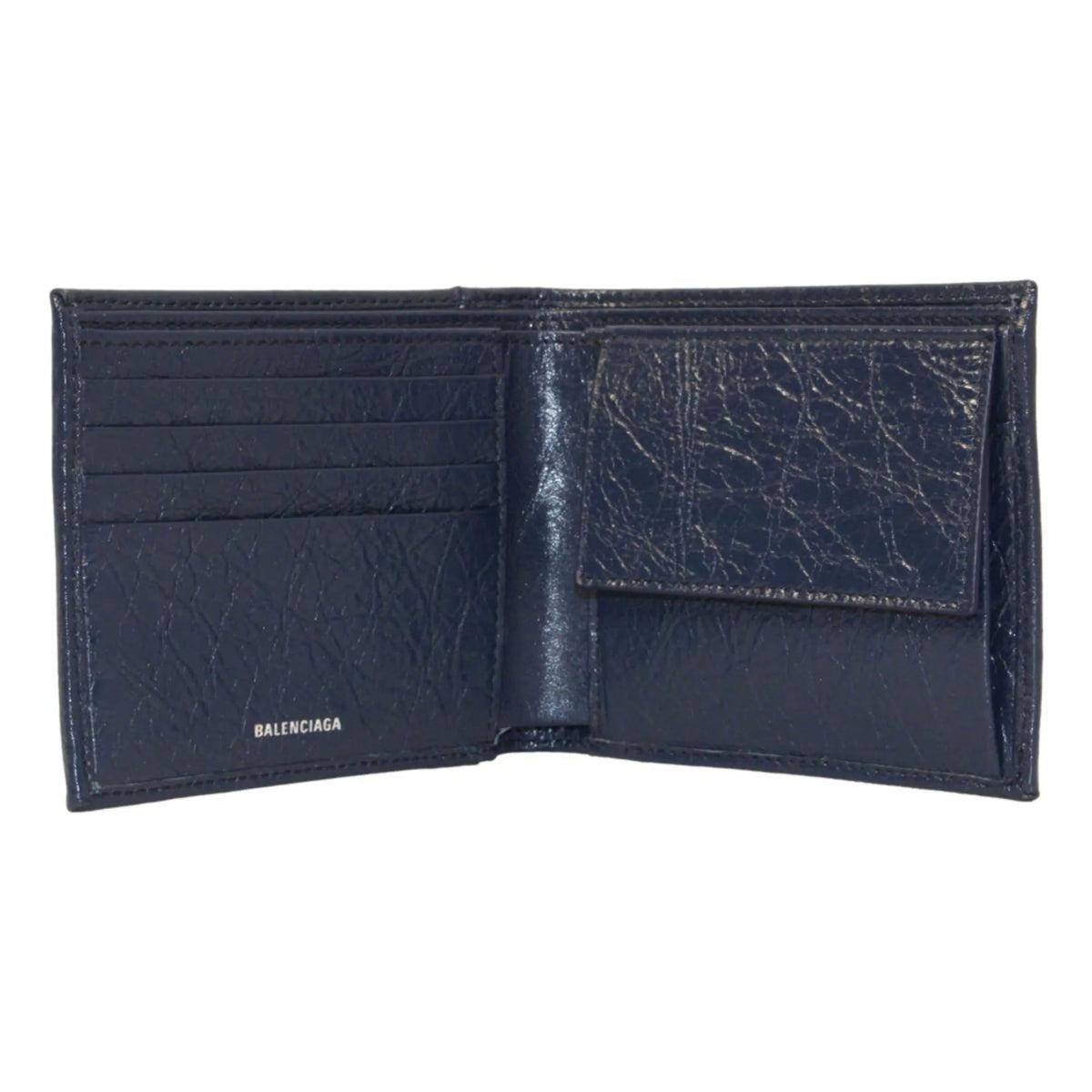 The Balenciaga Cash Square Blue Arena Leather Bifold Wallet - Wallets - Clayton's Online Store