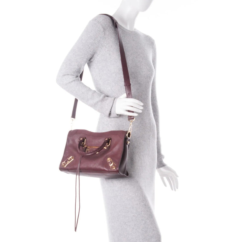 The Balenciaga City Prune Purple Goat Leather Small Shoulder Bag - Handbags - Clayton's Online Store