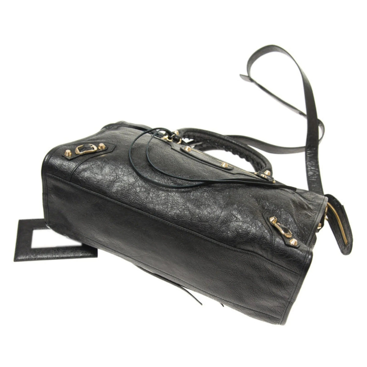 The Balenciaga Classic City Grey Shiny Arena Leather Shoulder Bag - Handbags - Clayton's Online Store