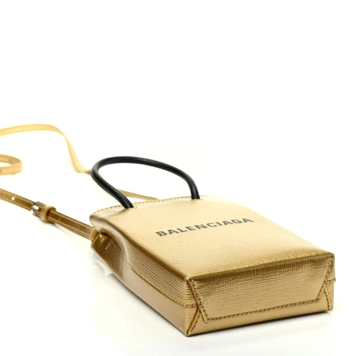 The Balenciaga Gold Calfskin Leather Shopper Cross Body Bag - Handbags - Clayton's Online Store