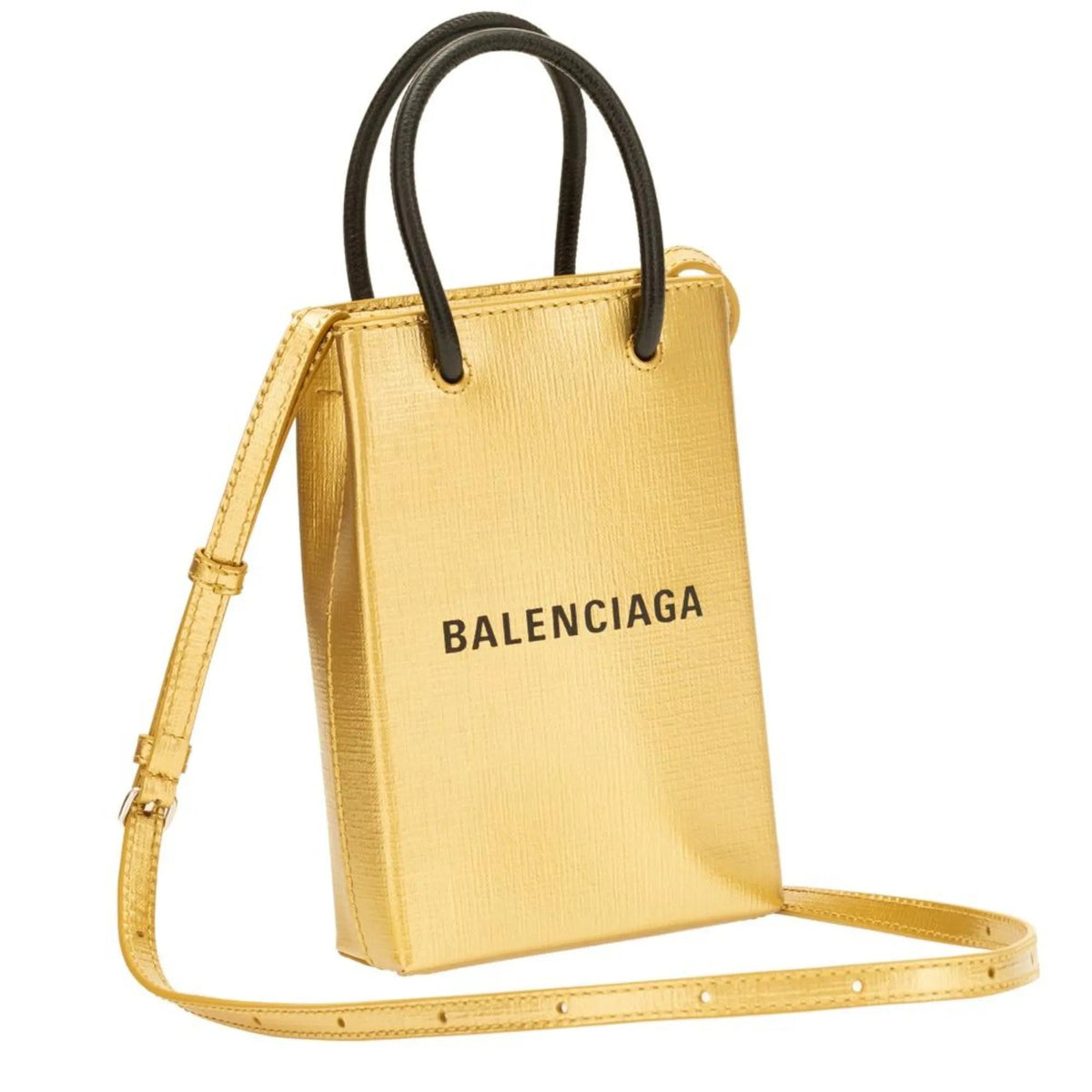 The Balenciaga Gold Calfskin Leather Shopper Cross Body Bag - Handbags - Clayton's Online Store