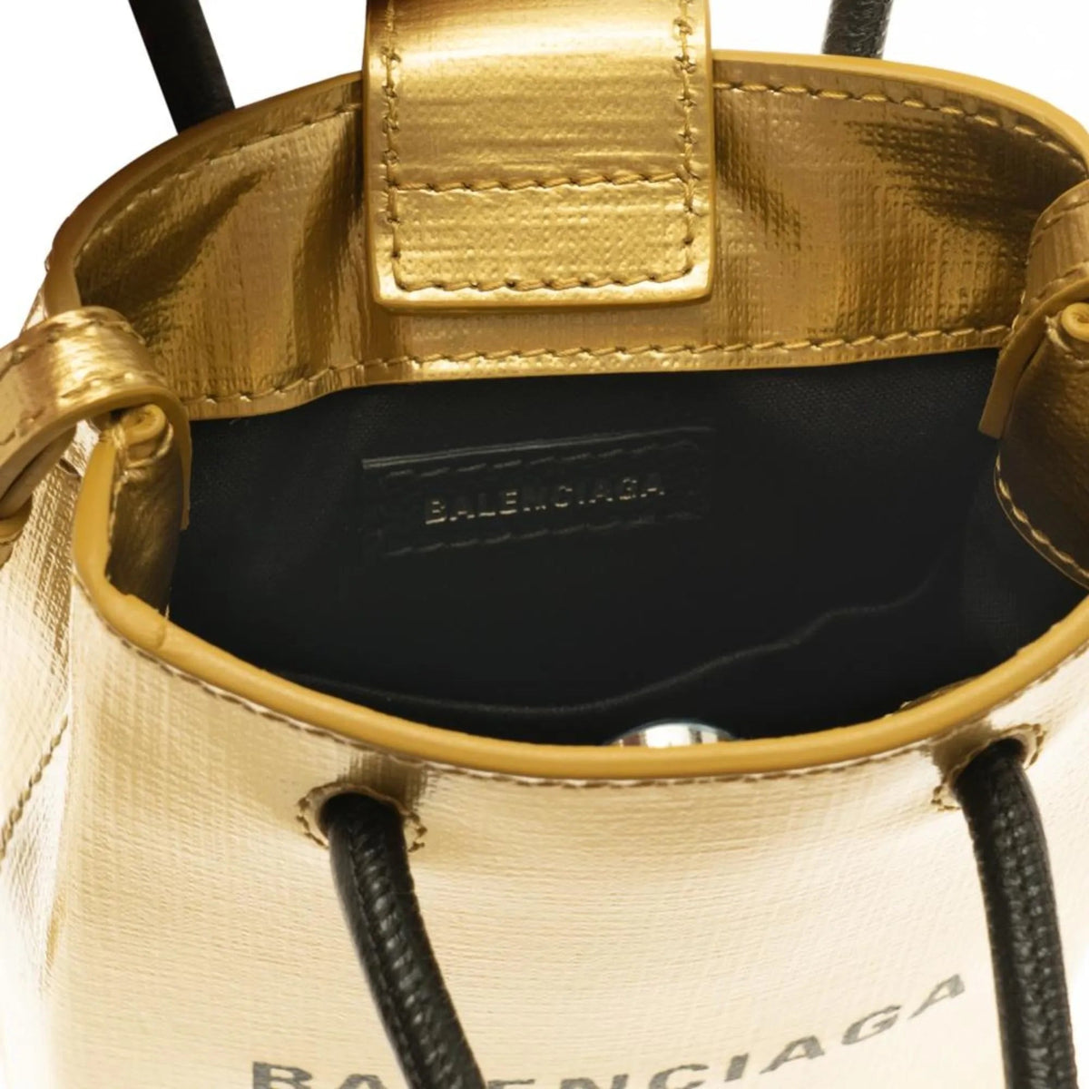 The Balenciaga Gold Calfskin Leather Shopper Cross Body Bag - Handbags - Clayton's Online Store